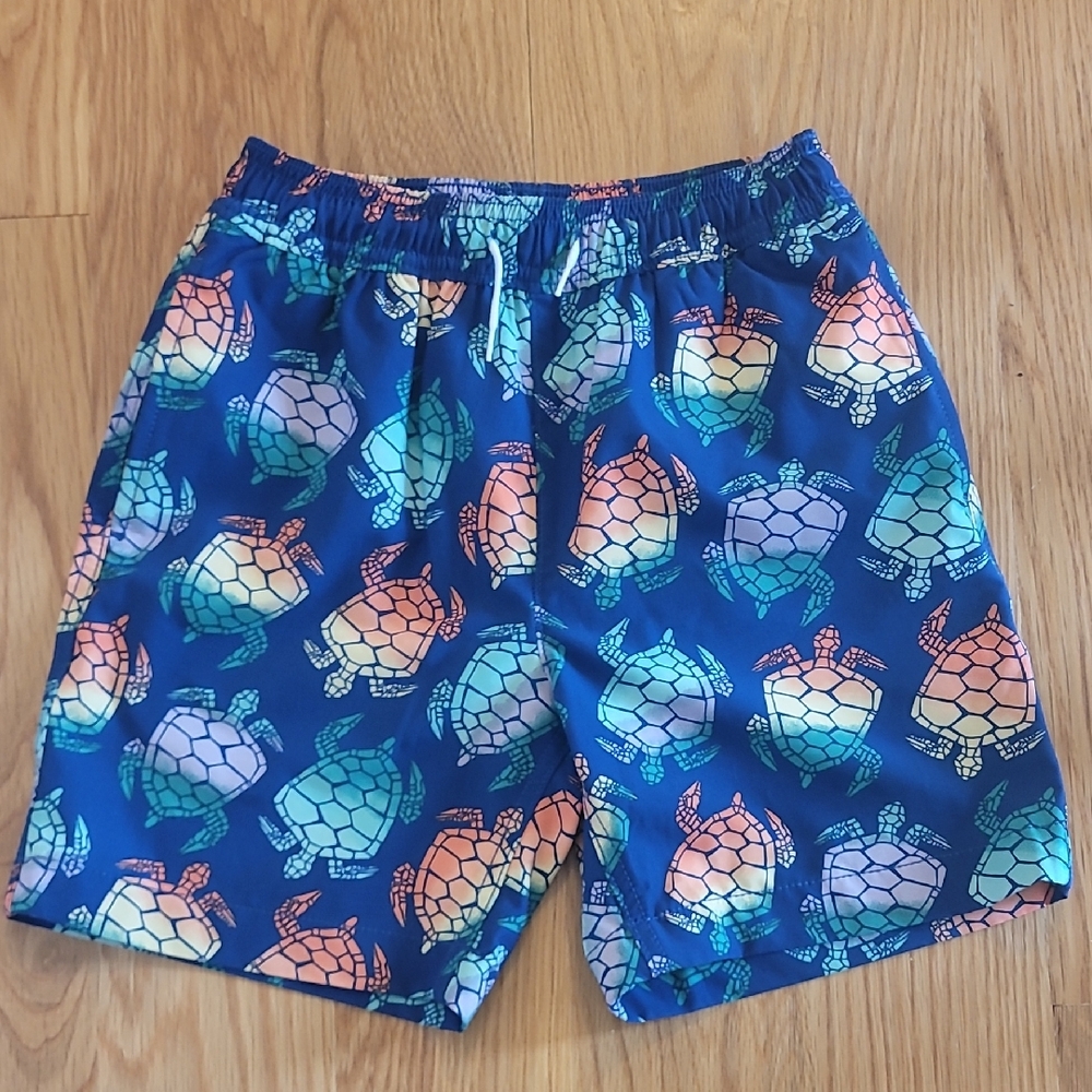 Crewcuts Kids Swim Trunks - Blue with Multicolor Turtles